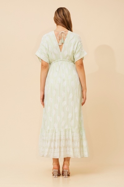 CHRISTINA LEAF PRINT MAXI DRESS