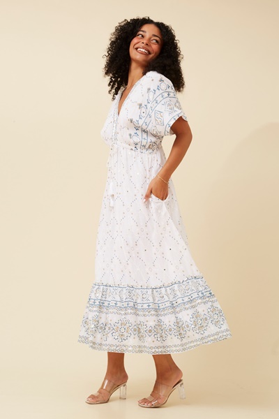 CHRISTINA MIRROR WORK DRESS