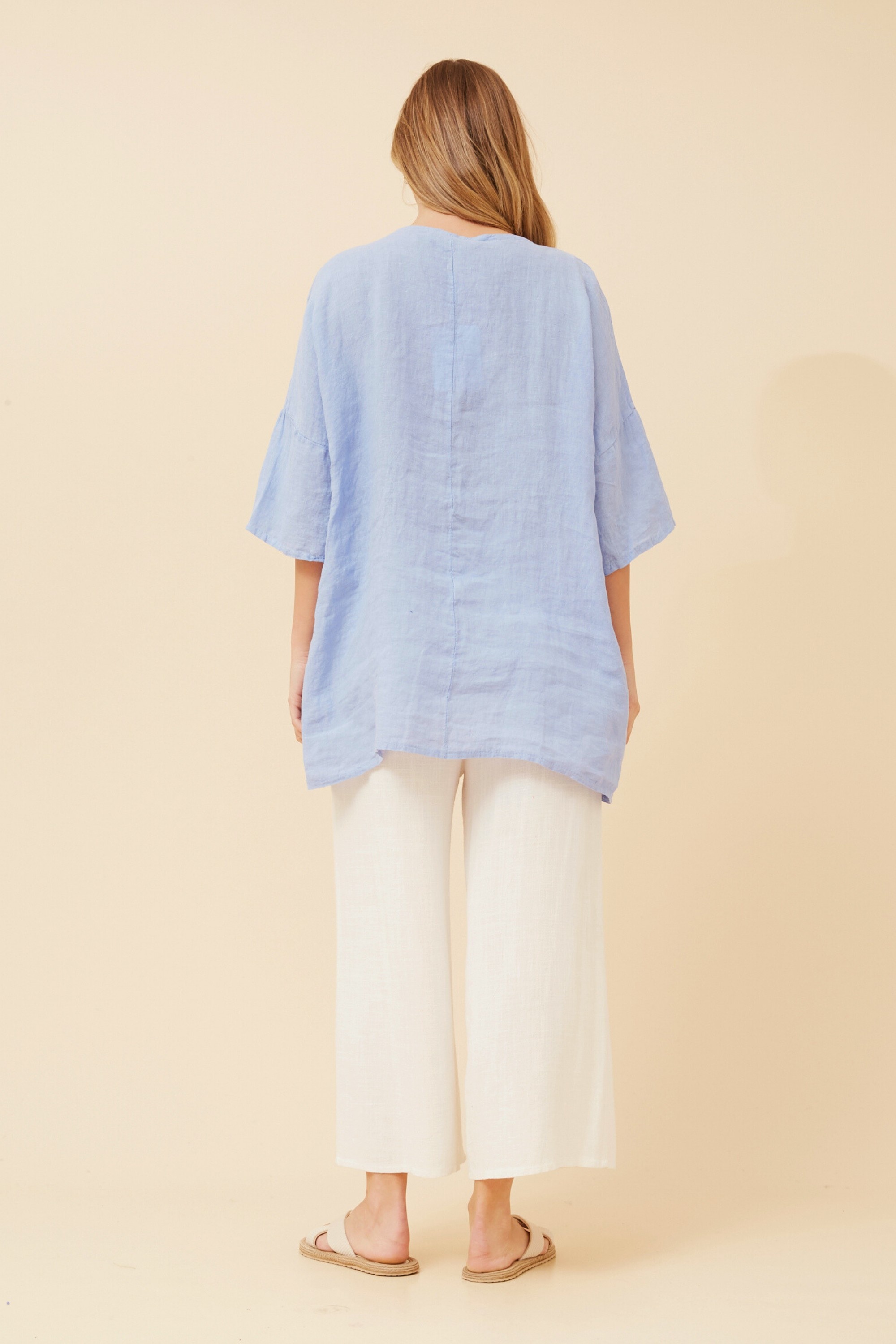 CIA PATCHWORK LINEN TOP