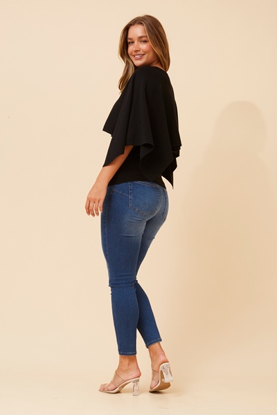 CLARETTA DOUBLE LAYERED KNIT PULLOVER