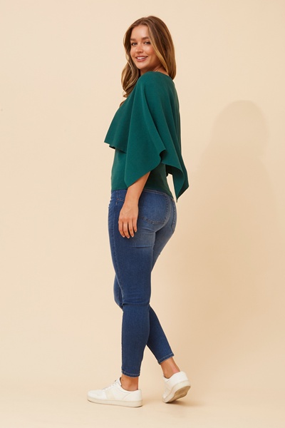 CLARETTA DOUBLE LAYERED KNIT PULLOVER