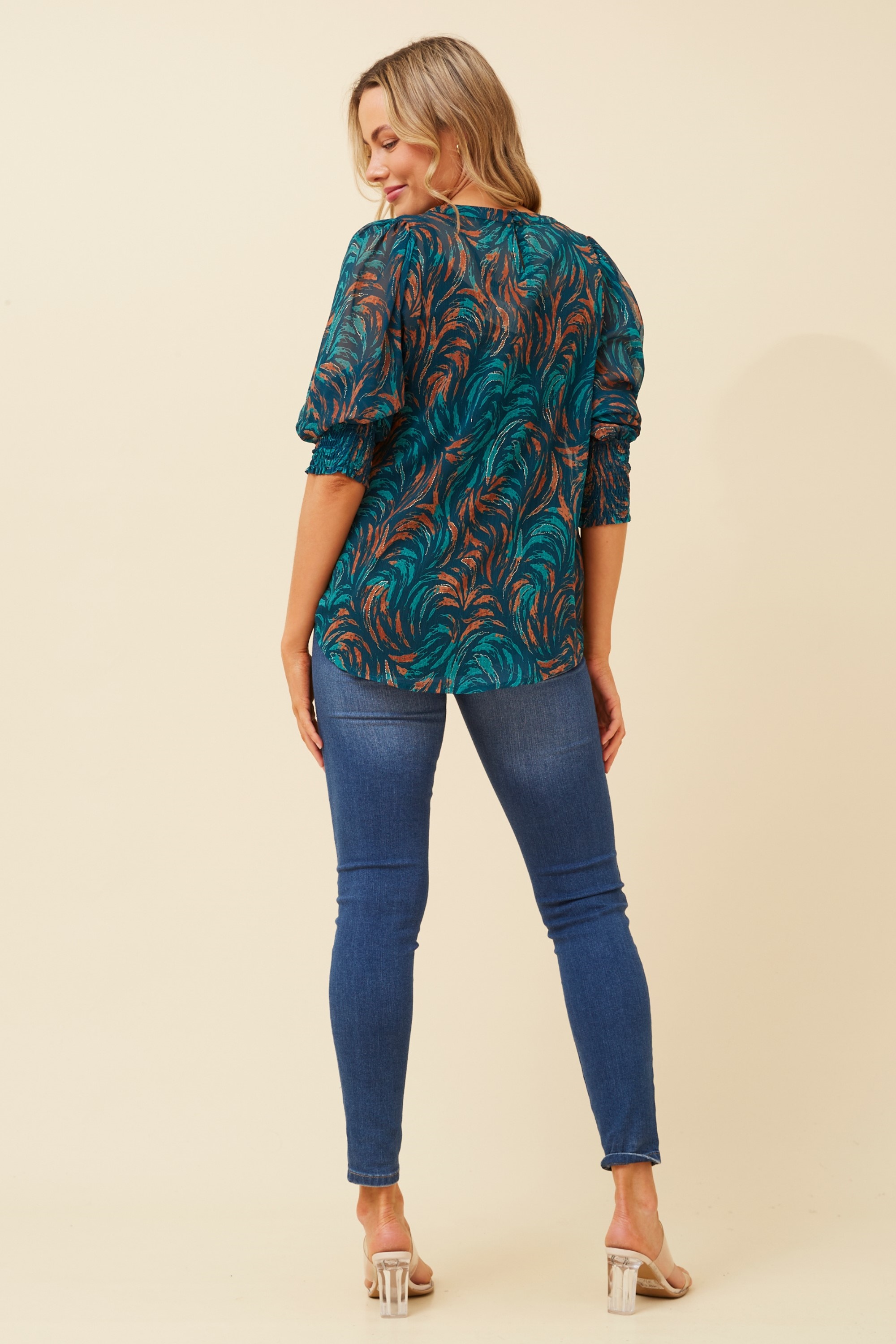 CLASSIC ABSTRACT PRINT BLOUSE