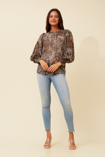 CLASSIC ANIMAL PRINT BLOUSE