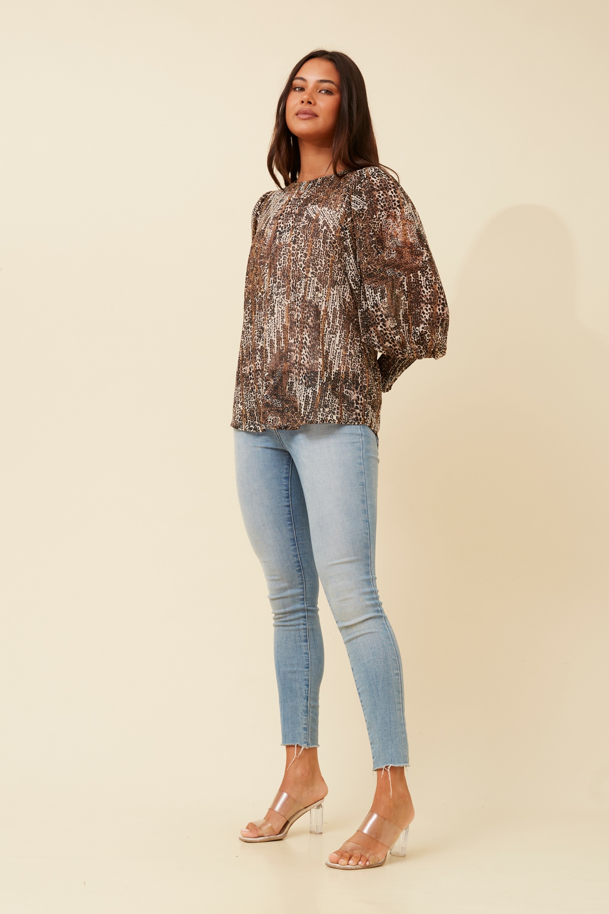 CLASSIC ANIMAL PRINT BLOUSE