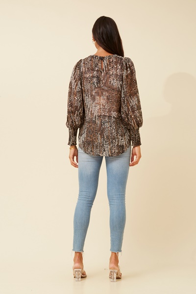 CLASSIC ANIMAL PRINT BLOUSE