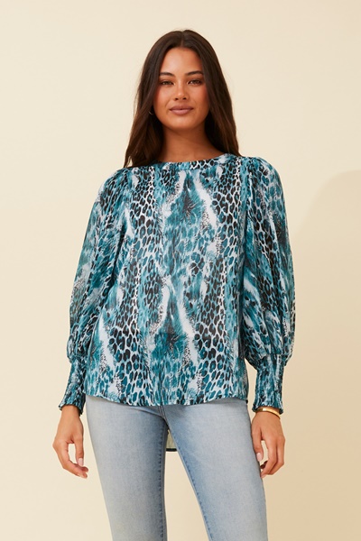 CLASSIC ANIMAL PRINT BLOUSE