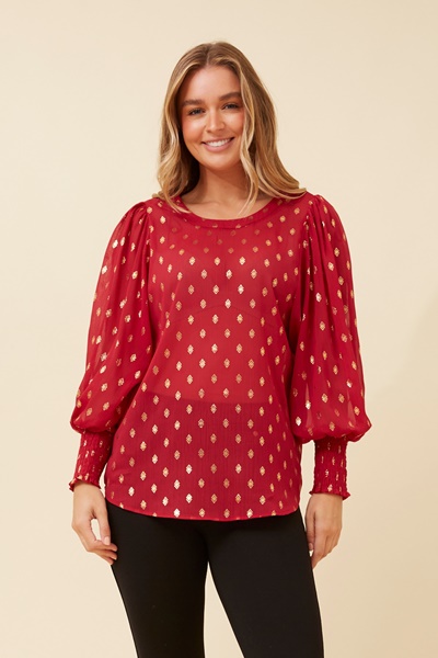 CLASSIC FOIL PRINT BLOUSE