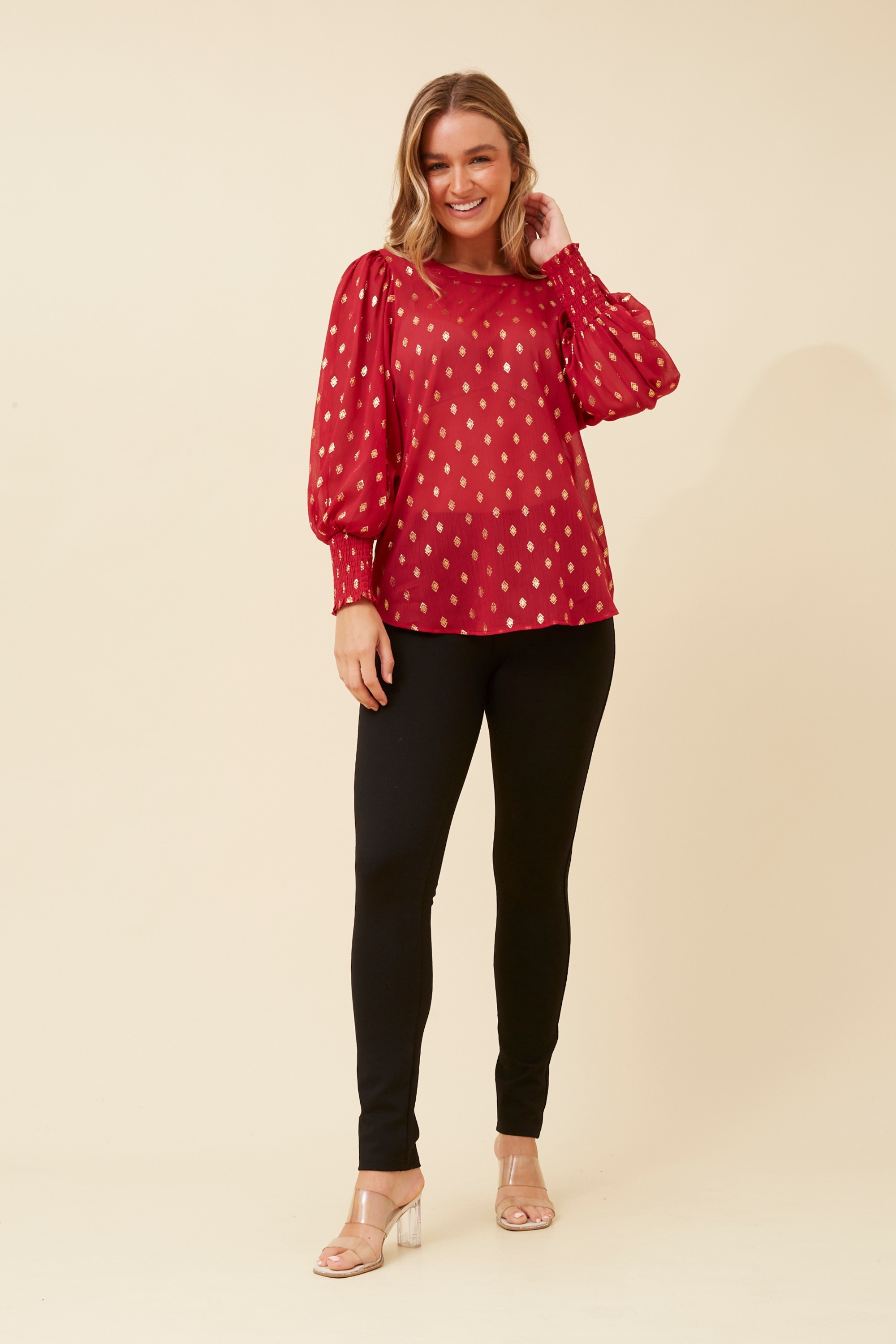 CLASSIC FOIL PRINT BLOUSE