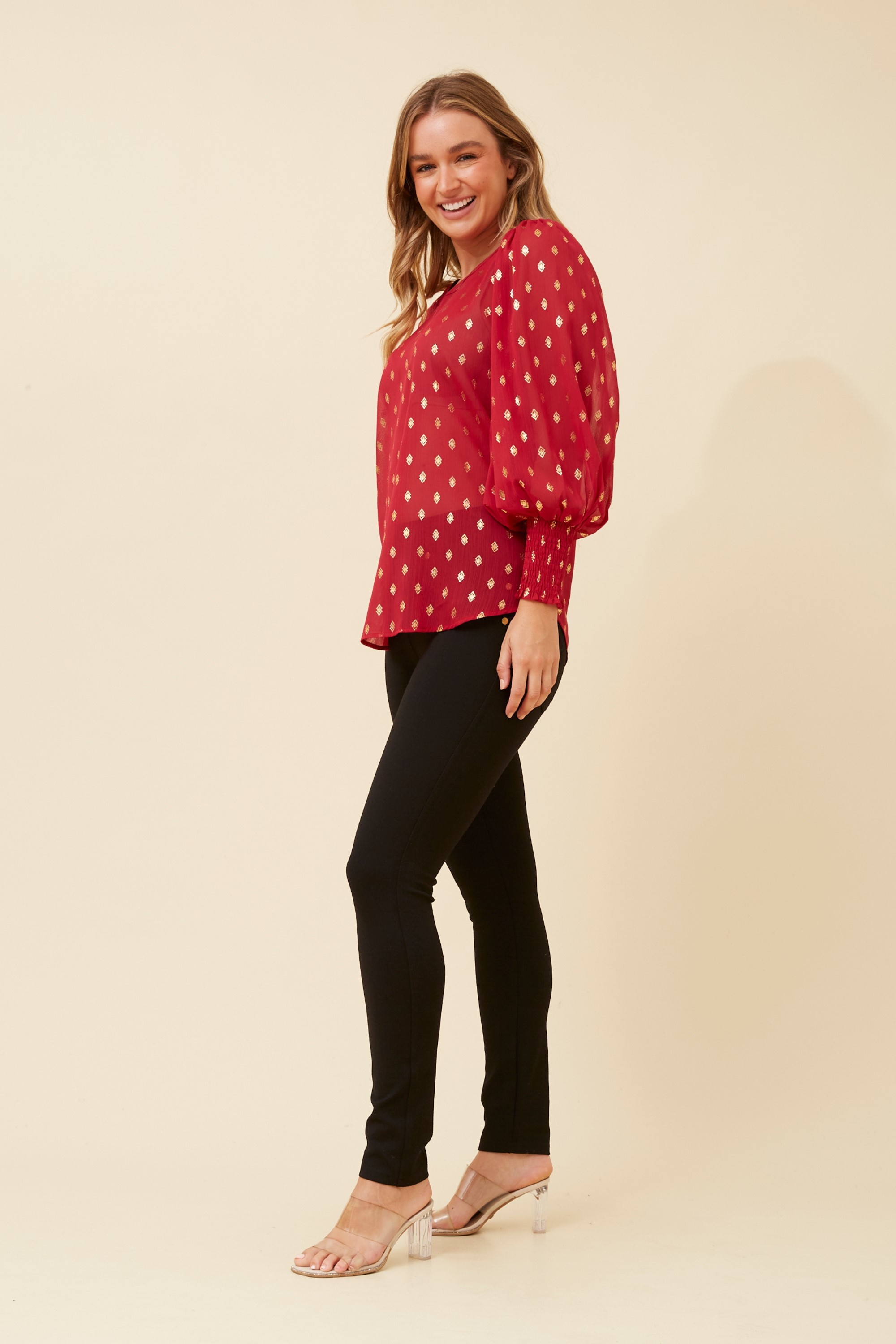 CLASSIC FOIL PRINT BLOUSE