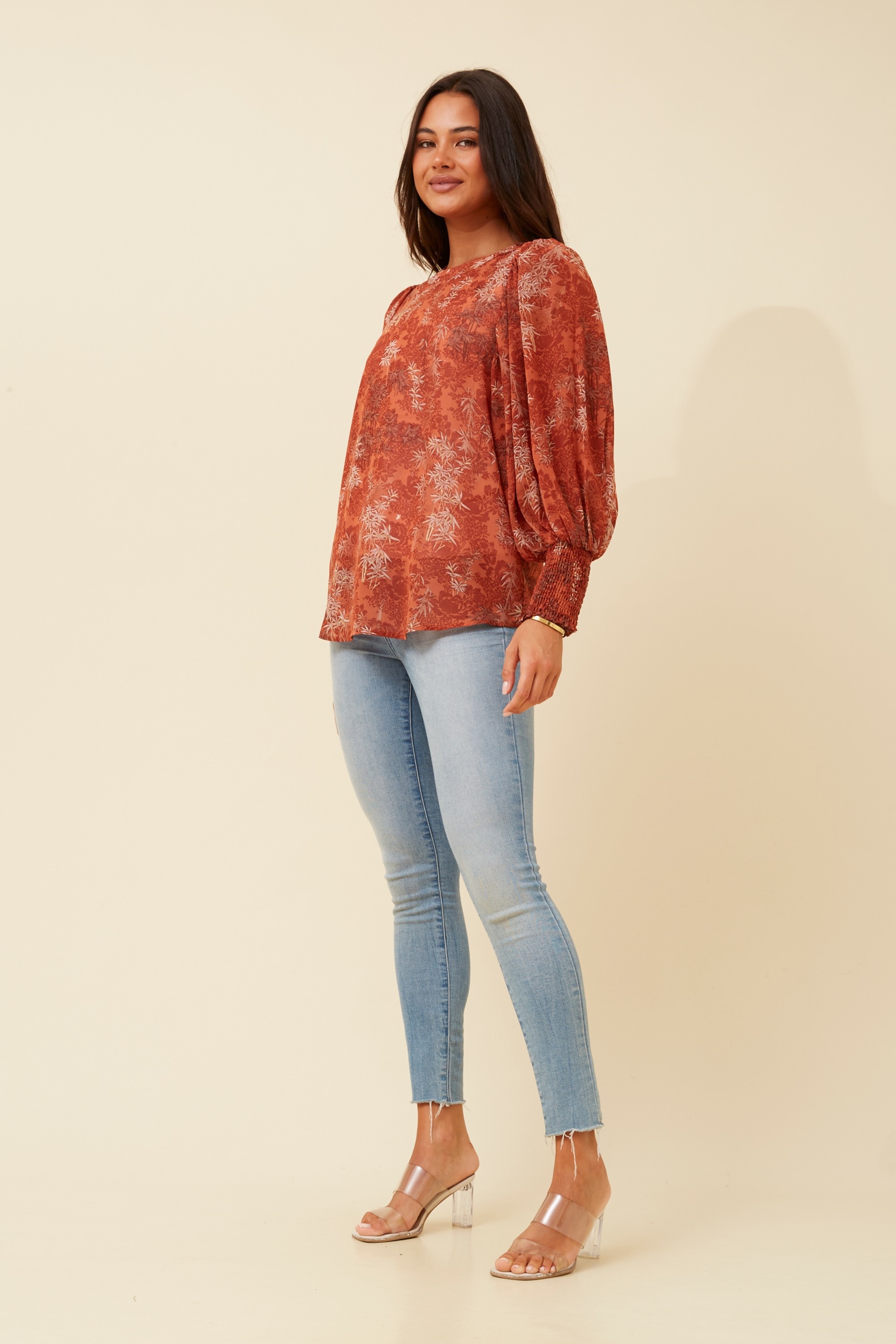 CLASSIC LEAF PRINT BLOUSE