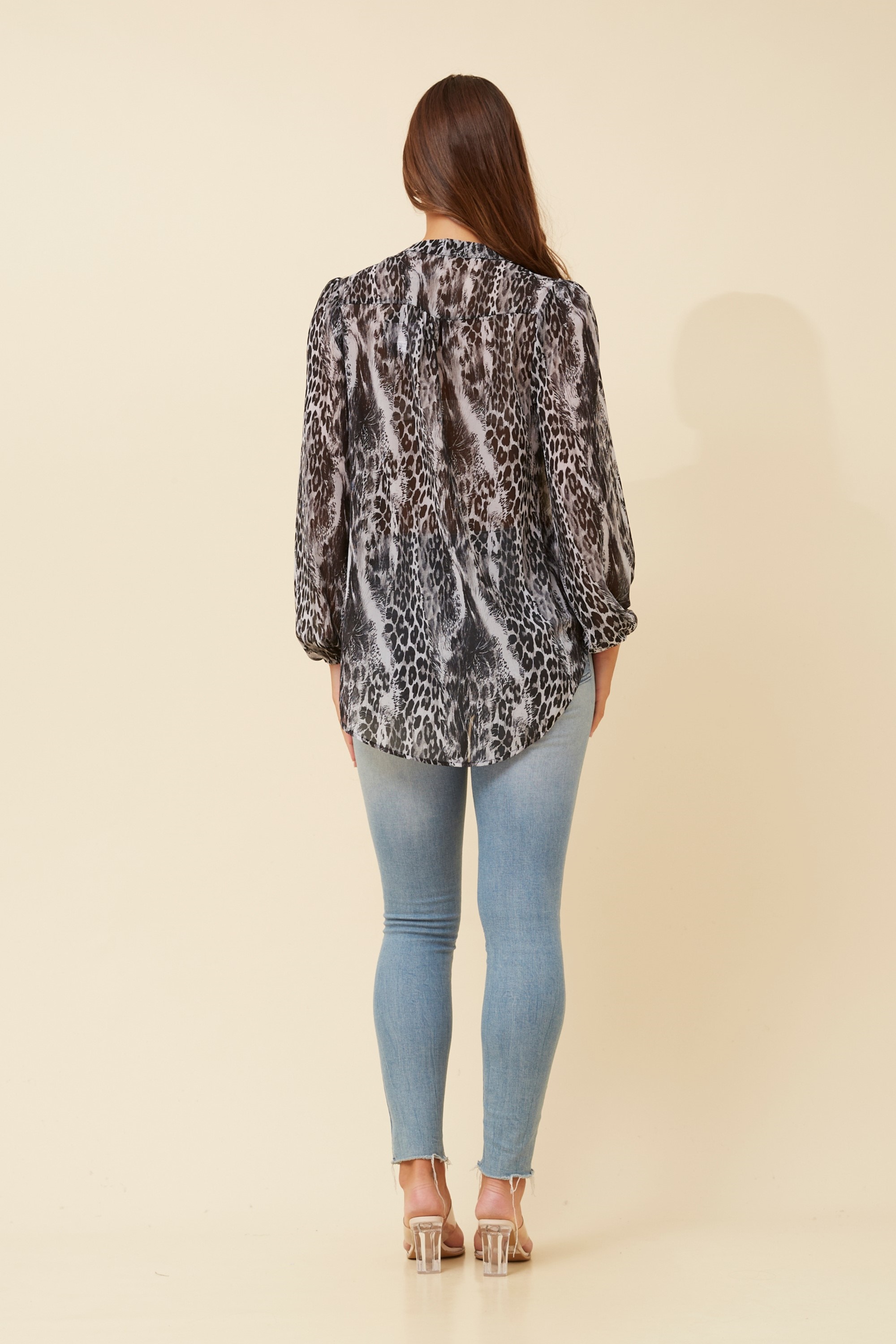 CLAUDINE ANIMAL PRINT BLOUSE