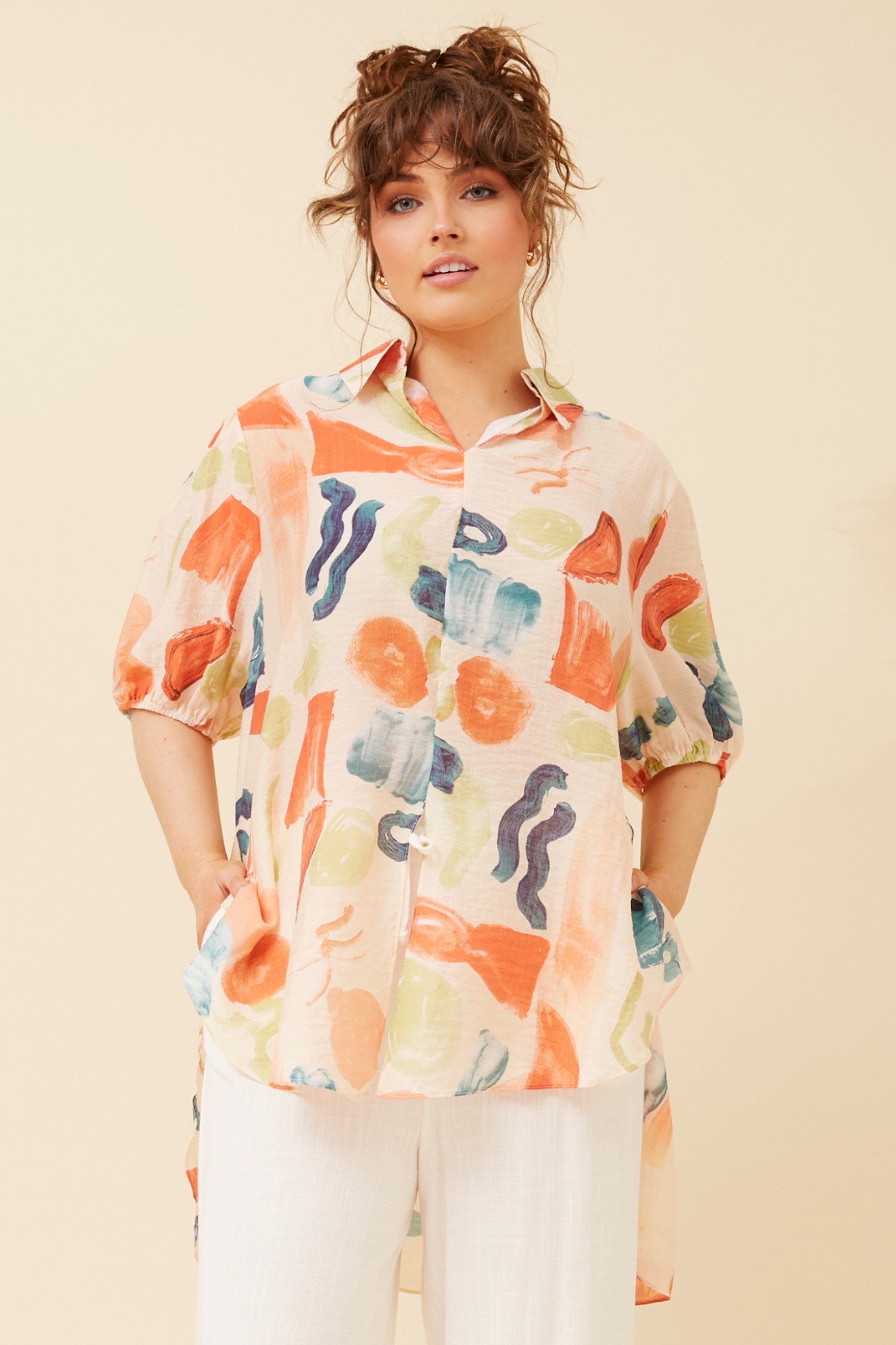 CLEMENTINE ABSTRACT PRINT TOP