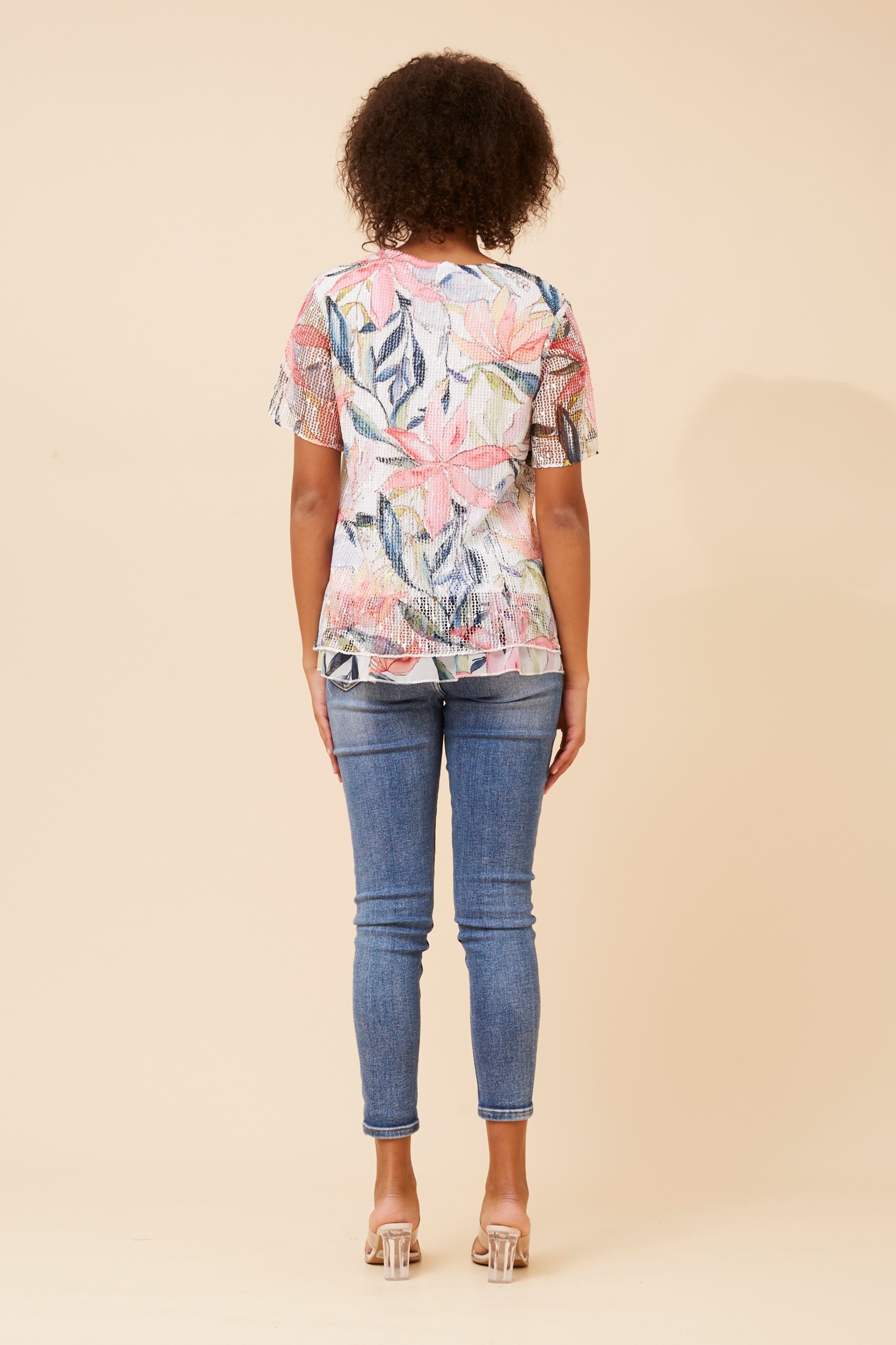 CLEO LEAF PRINT TOP