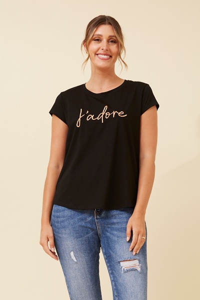 COCO JADORE EMBROIDERED TEE