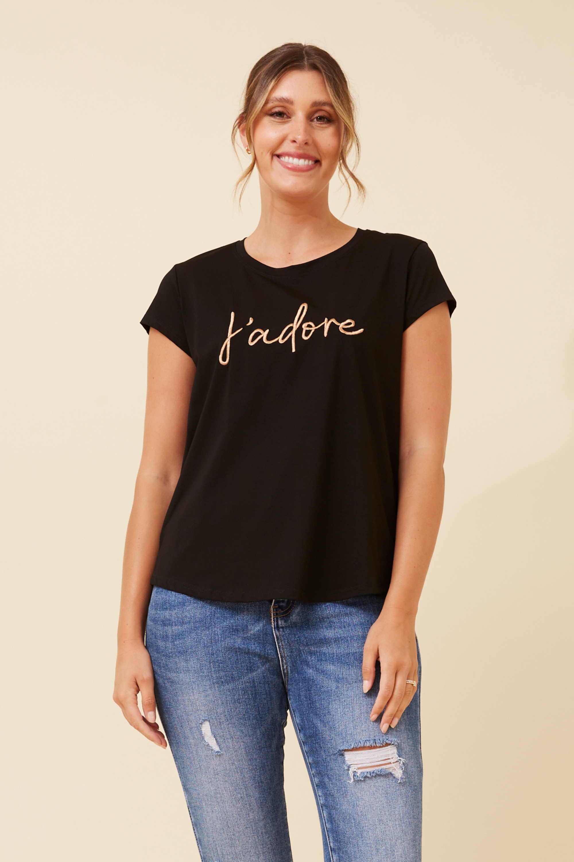 COCO JADORE EMBROIDERED TEE