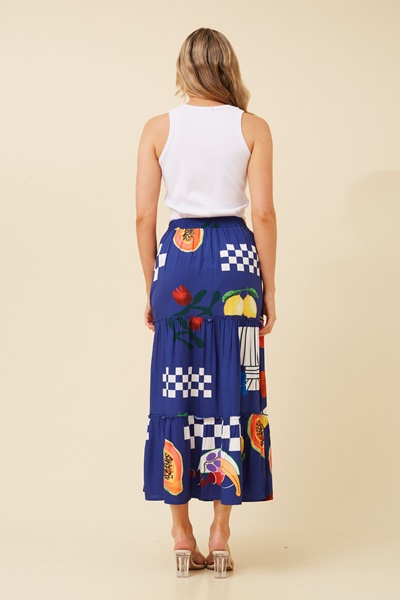 CODY FRUIT PRINT MAXI SKIRT