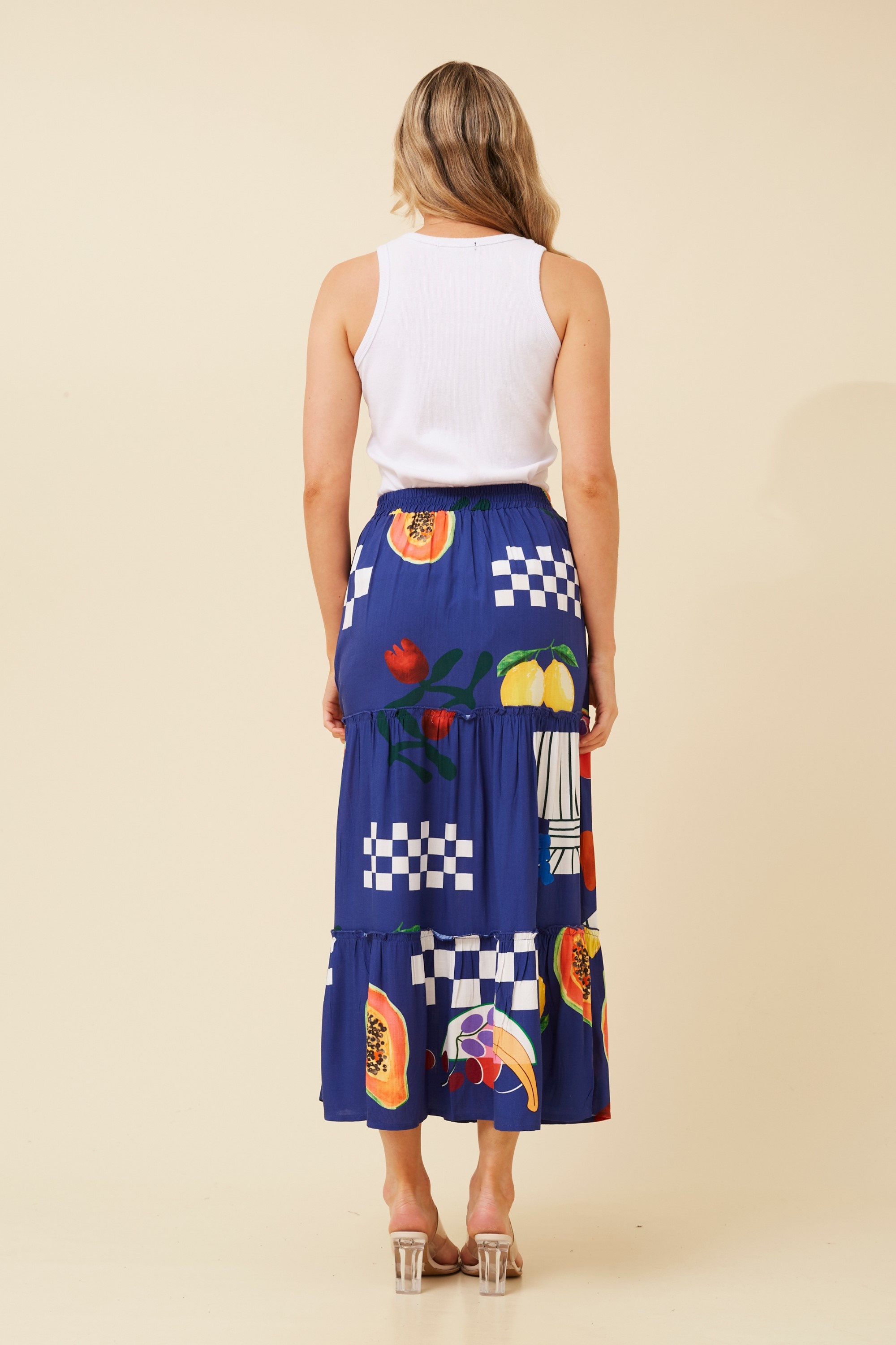 CODY FRUIT PRINT MAXI SKIRT