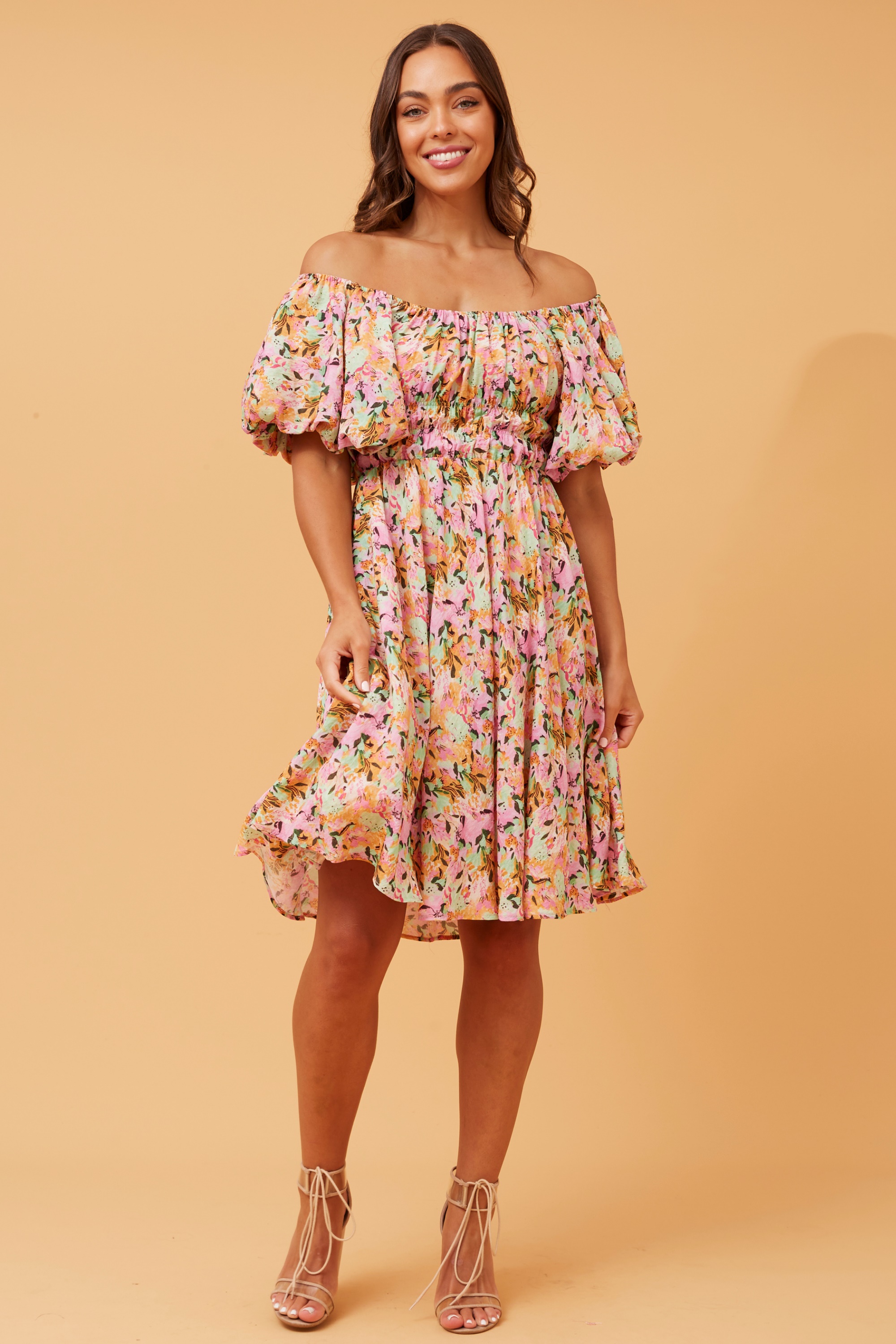 COLLEEN PUFF SLEEVE FLORAL DRESS