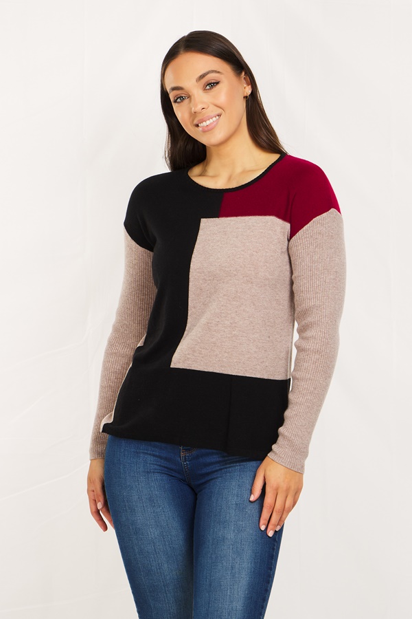 COLOUR BLOCK KNIT JUMPER COLOUR BLOCK KNIT JUMPER