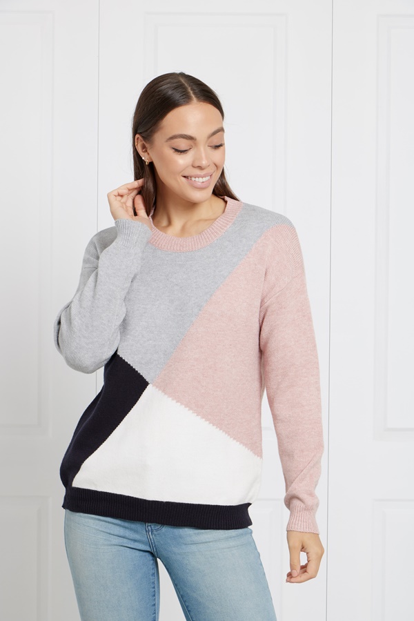 COLOUR BLOCK KNIT JUMPER COLOUR BLOCK KNIT JUMPER