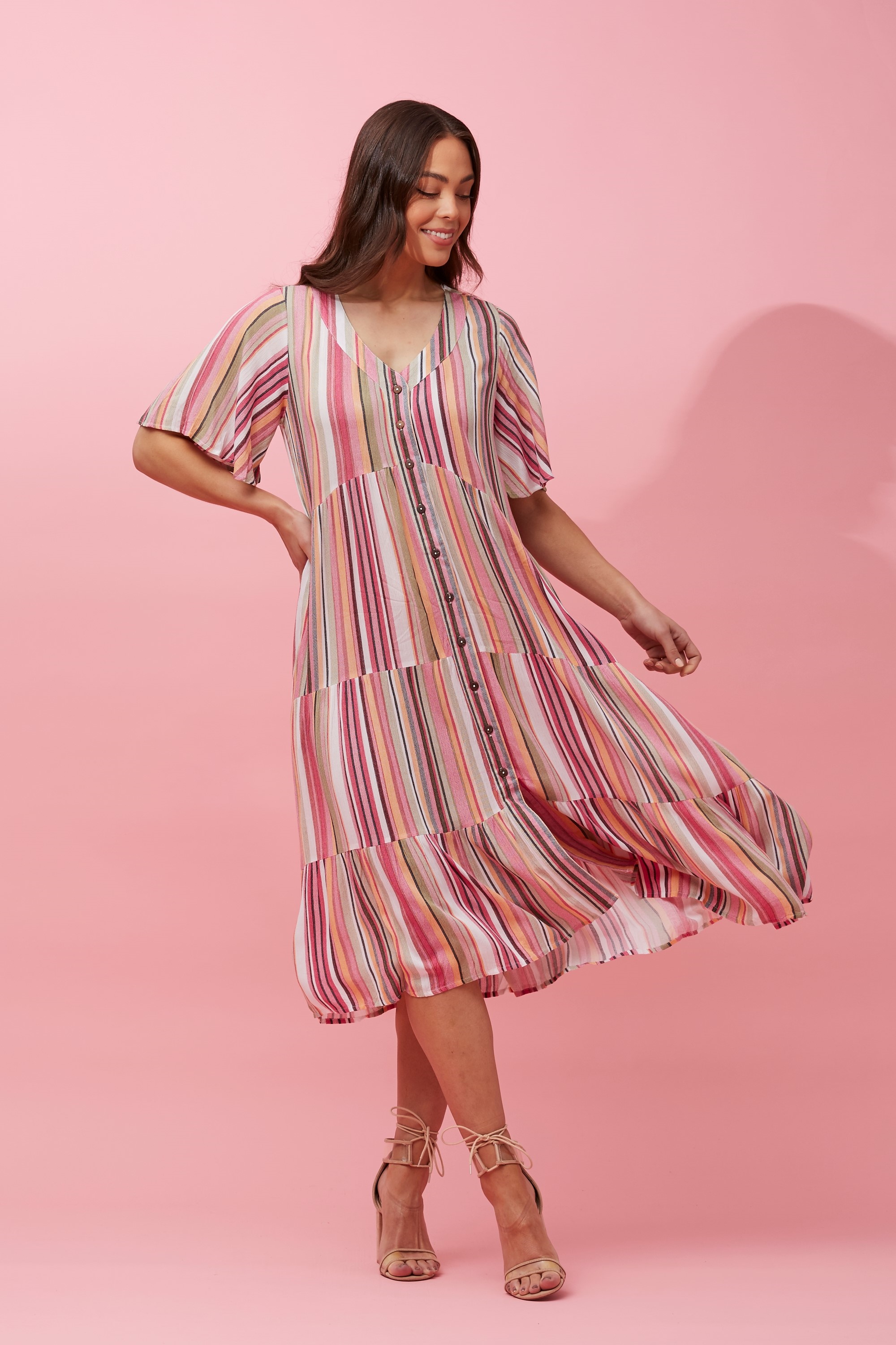 midi colourful dress