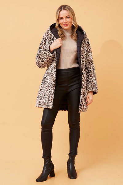 CONGO ANIMAL PRINT REVERSIBLE COAT