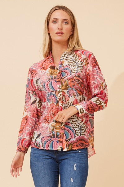 COREEN ABSTRACT PRINT BLOUSE