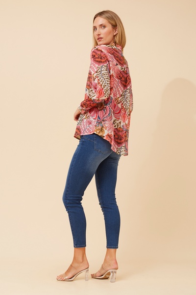 COREEN ABSTRACT PRINT BLOUSE