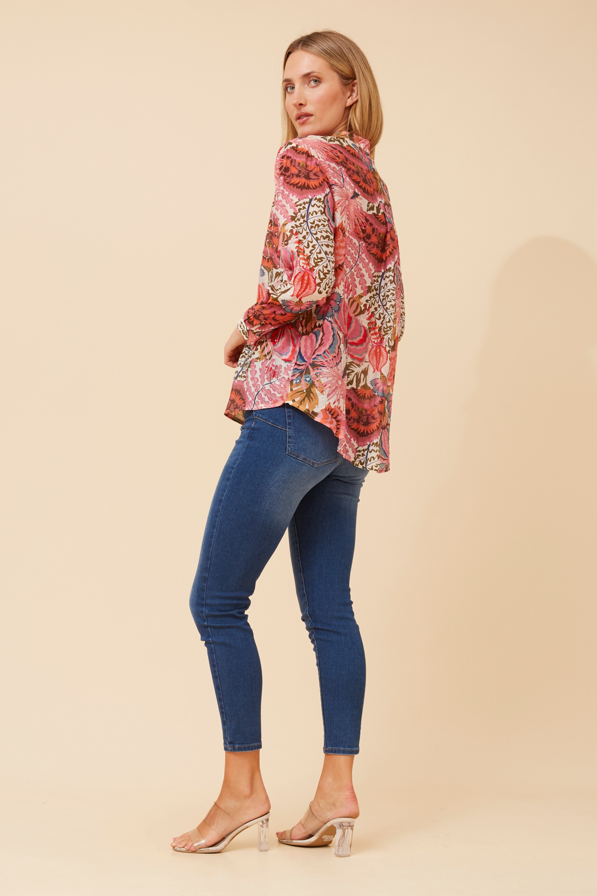 COREEN ABSTRACT PRINT BLOUSE