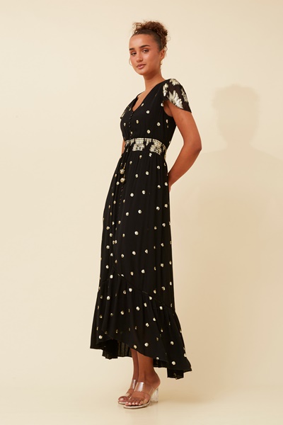 CORINNE SEQUIN MAXI DRESS