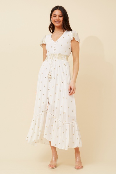 CORINNE SEQUIN MAXI DRESS