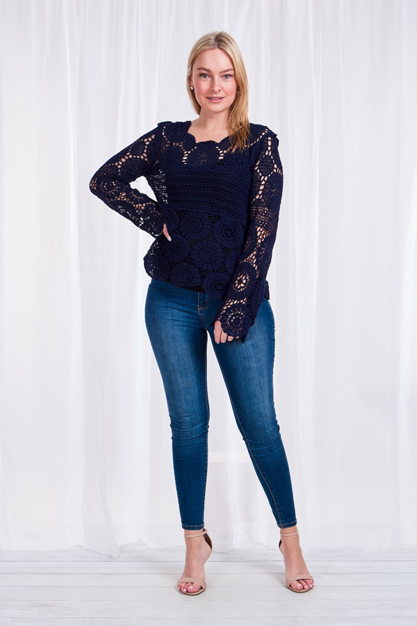 Crochet long sleeve top