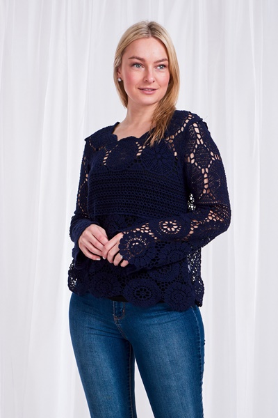 Crochet long sleeve top