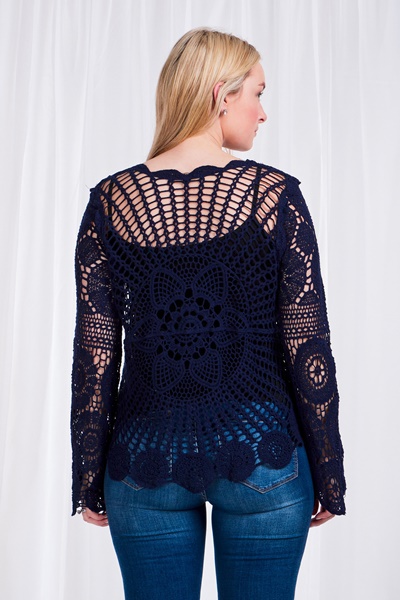 Crochet long sleeve top