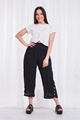 Crop pants with side button detail