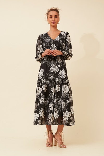 CRYSTELLE FLORAL MAXI DRESS