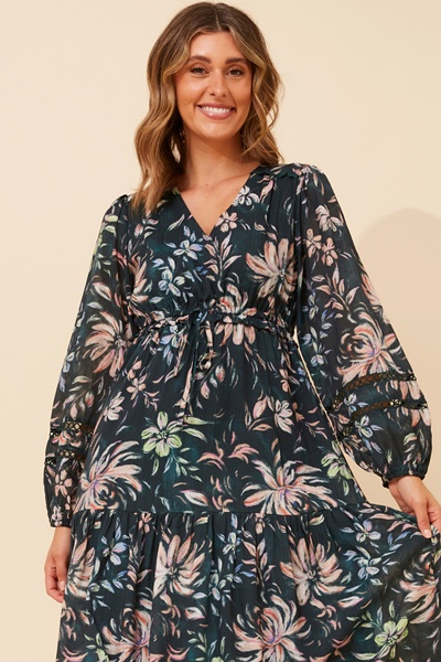CRYSTELLE FLORAL MAXI DRESS
