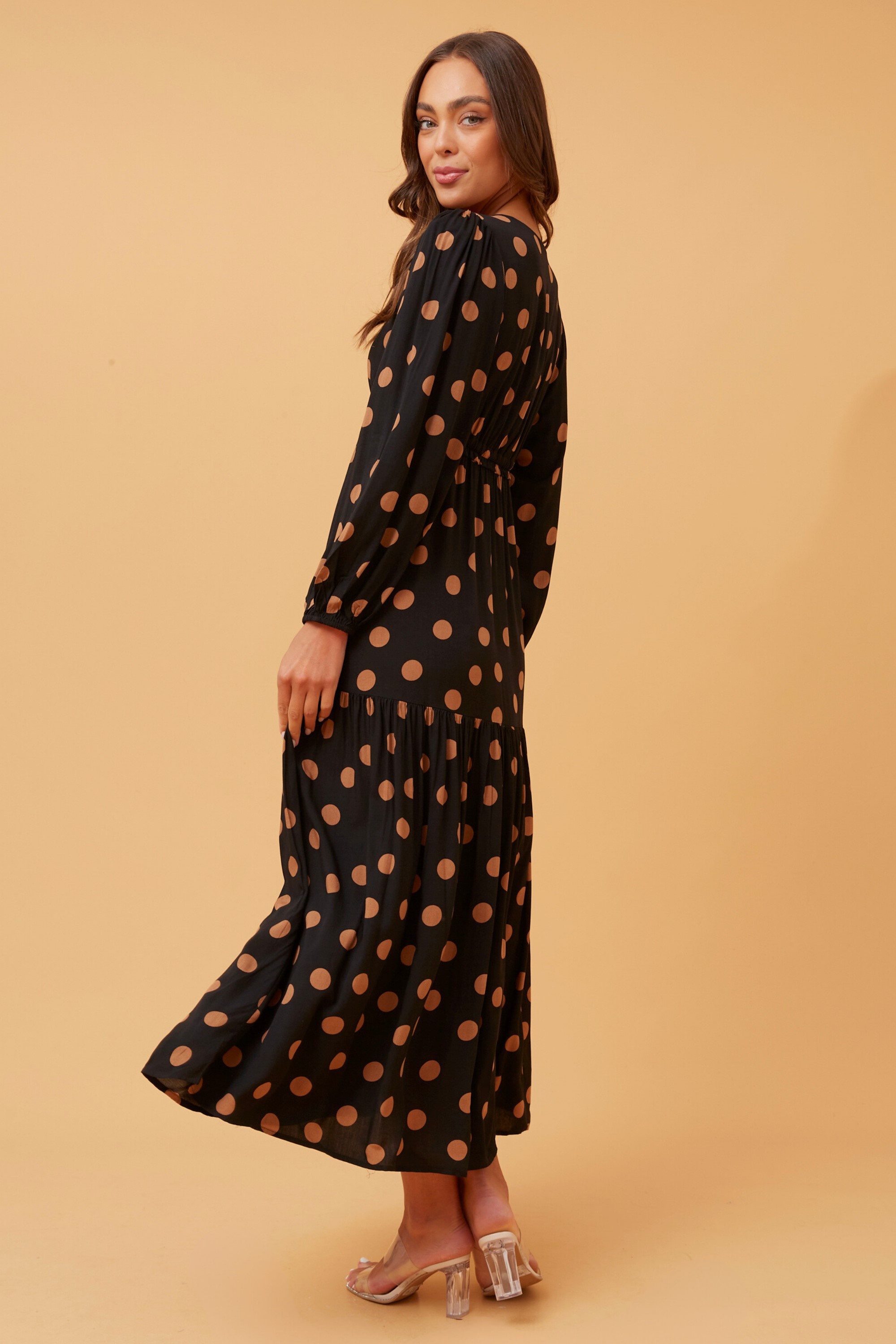 CRYSTELLE POLKA DOT MAXI DRESS