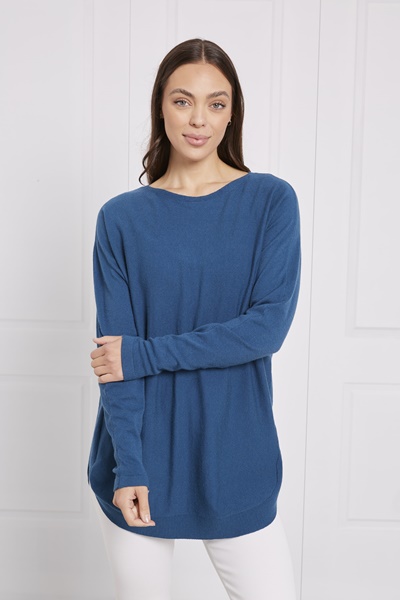 CURVED HEM KNIT JUMPER