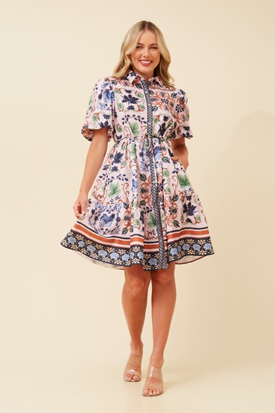 CY BORDER PRINT DRESS