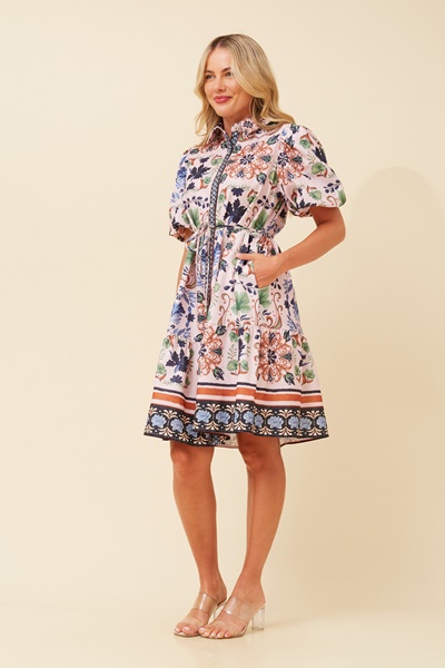 CY BORDER PRINT DRESS