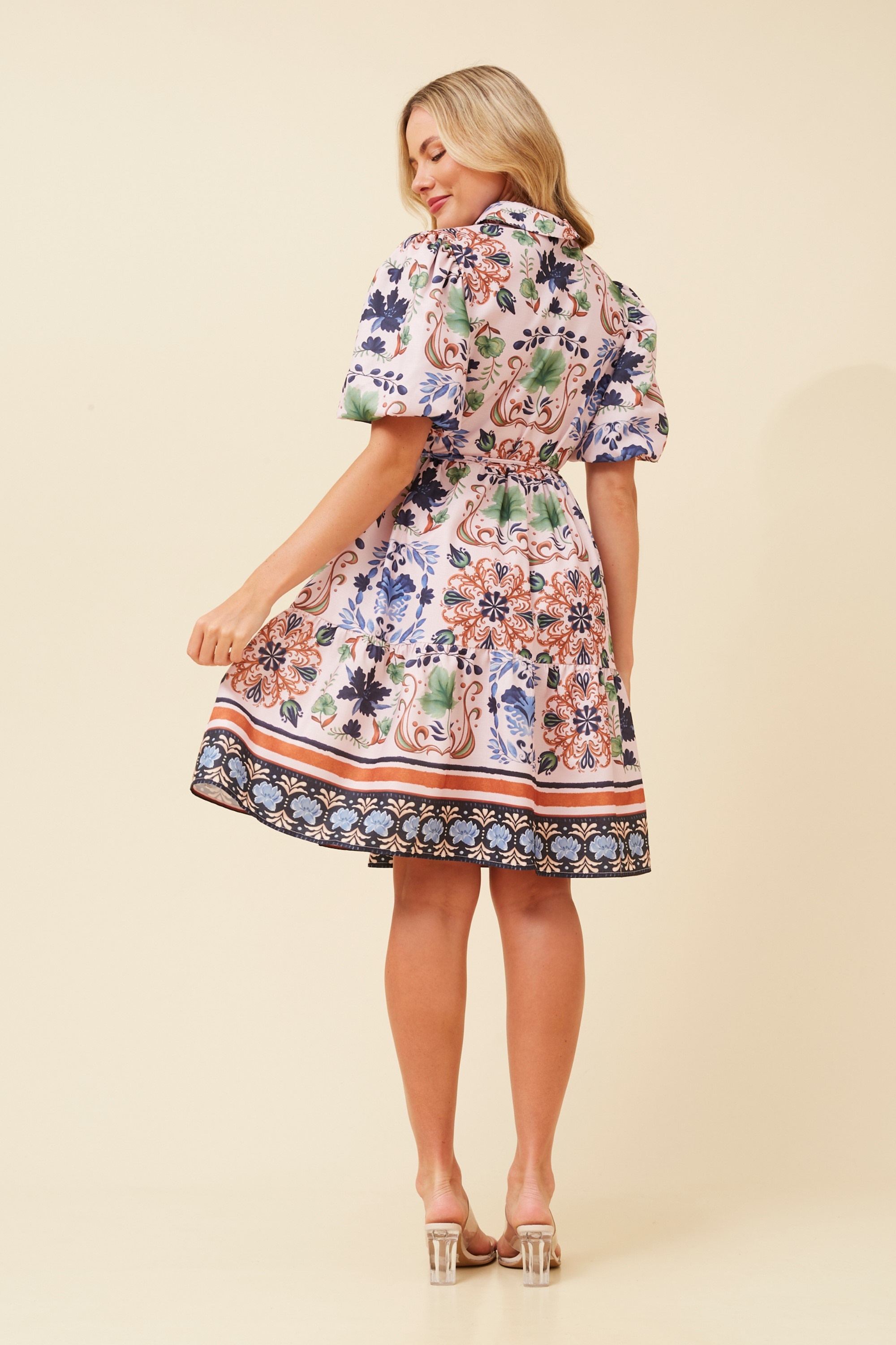 CY BORDER PRINT DRESS