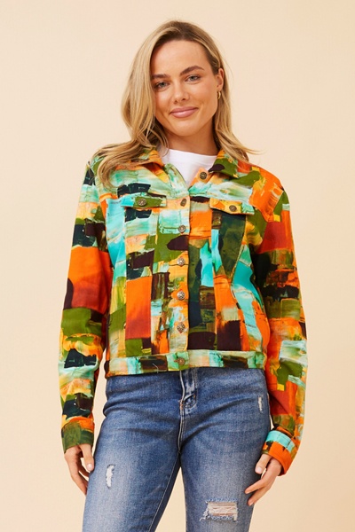 CYRILLA ABSTRACT PRINT JACKET
