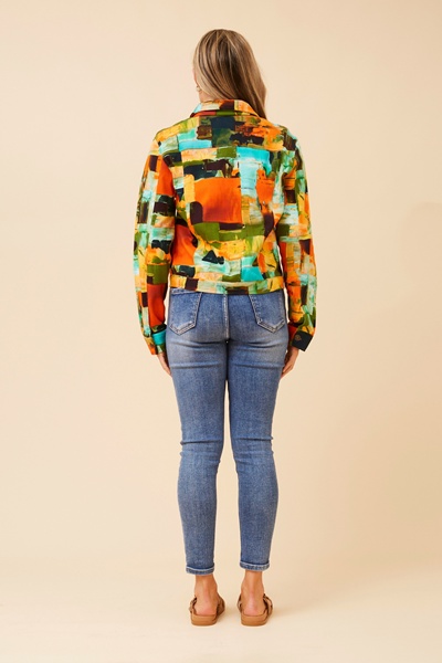CYRILLA ABSTRACT PRINT JACKET