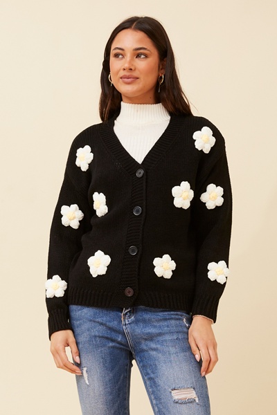 DAILYN FLORAL KNIT CARDIGAN