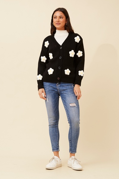 DAILYN FLORAL KNIT CARDIGAN