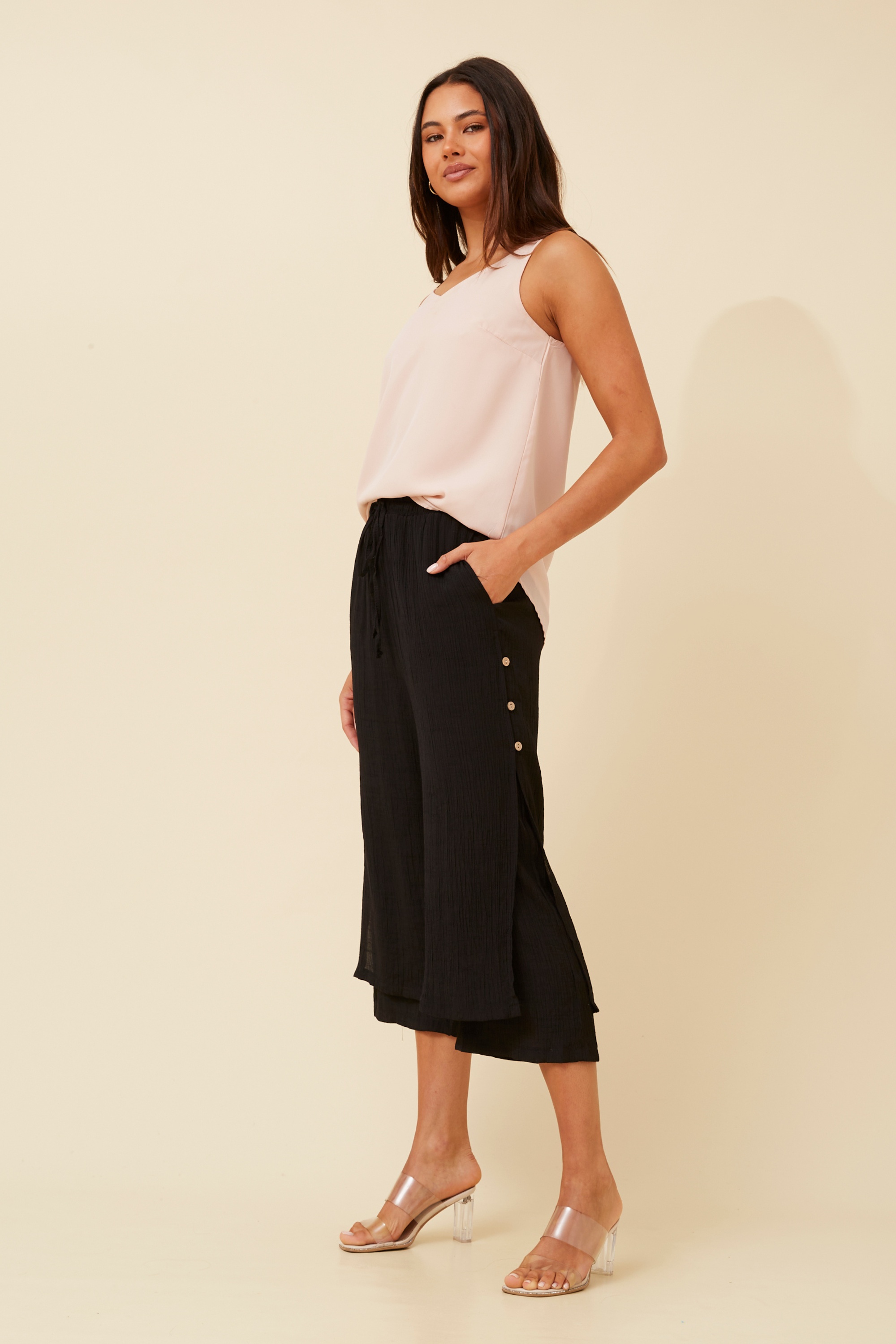 DAMIANA BUTTON DETAIL CULOTTES