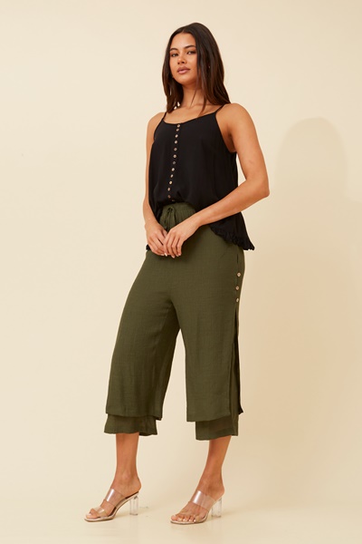DAMIANA BUTTON DETAIL CULOTTES