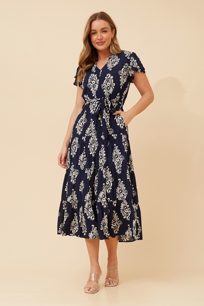 DANELE ABSTRACT PRINT MAXI DRESS