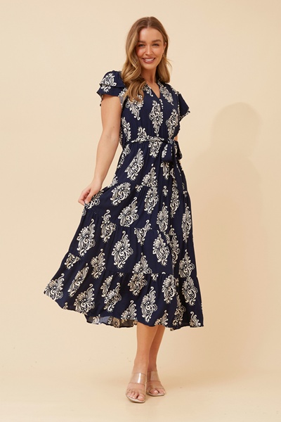 DANELE ABSTRACT PRINT MAXI DRESS